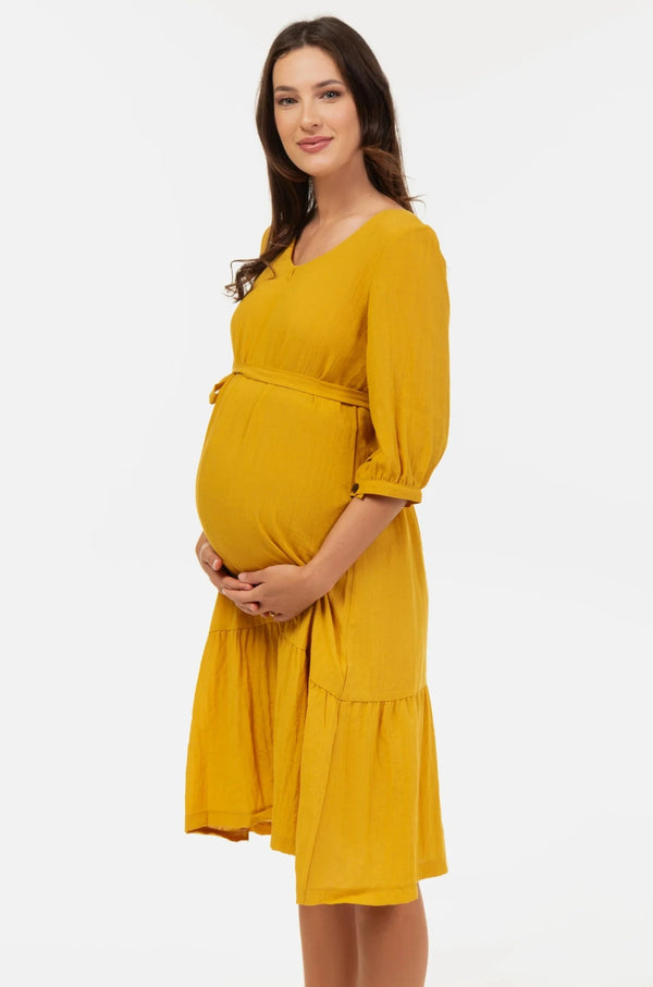Zwangerschaps- en voedingsjurk met volant
