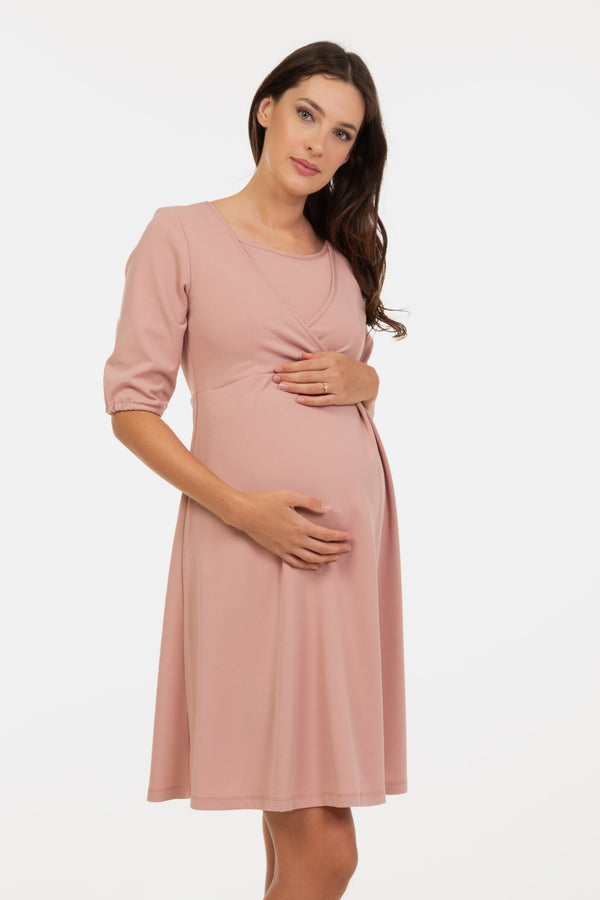 Zwangerschaps- en voedingsjurk met knoopdetail