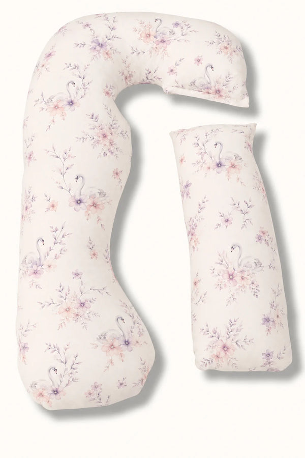 MamaToBe® Zwangerschapskussen 3-in-1 met voedingsfunctie - biologisch katoen - Swans Lilac