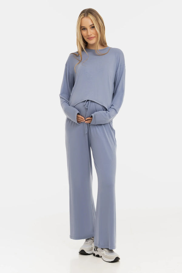 Uitlopende zwangerschapsbroek van Tencel™ modal - lavendel