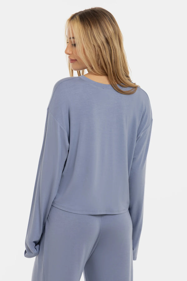 Cropped zwangerschapstop van zachte Tencel™ modal – lavendel