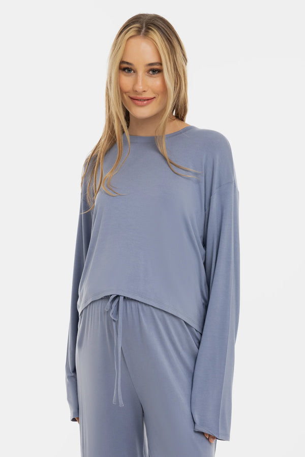 Cropped zwangerschapstop van zachte Tencel™ modal – lavendel