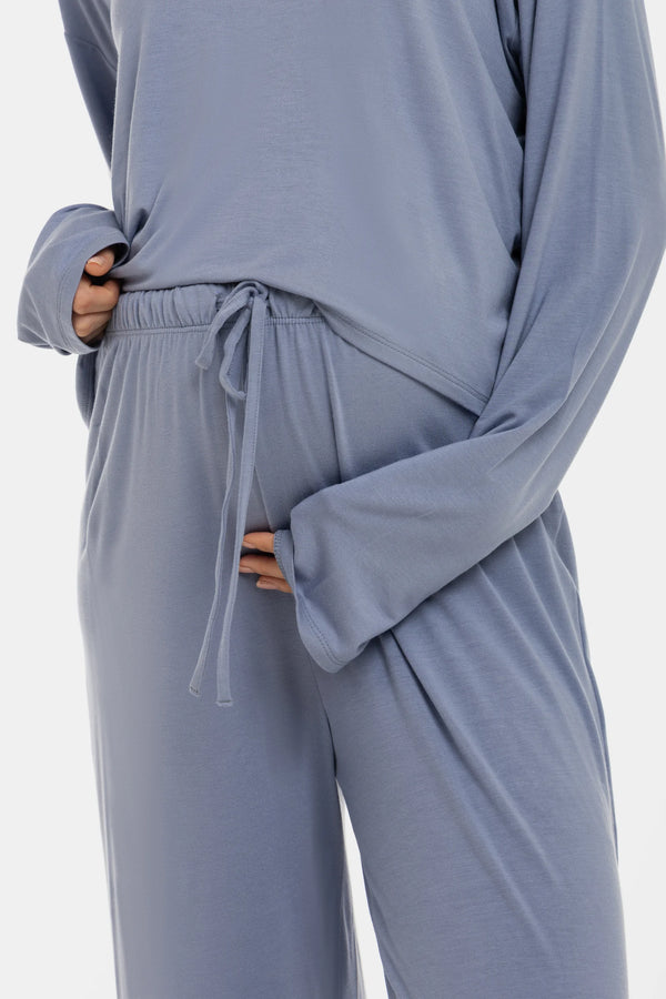 Uitlopende zwangerschapsbroek van Tencel™ modal - lavendel