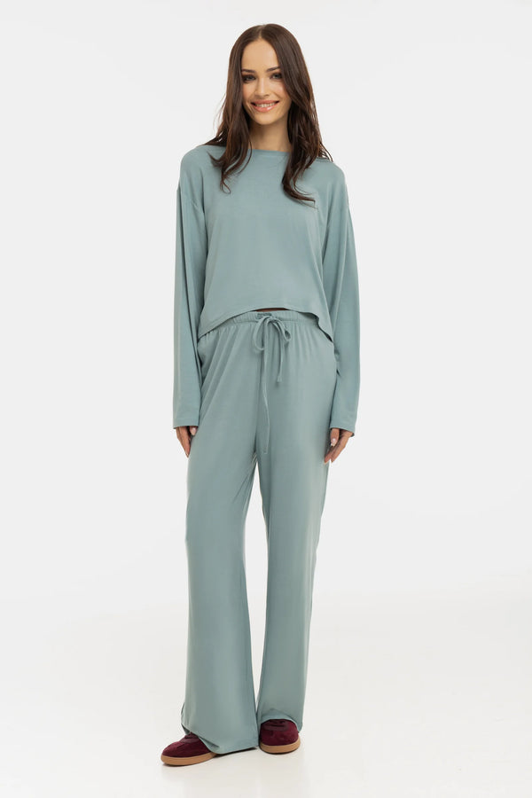 Cropped zwangerschapstop van zachte Tencel™ modal - saliegroen