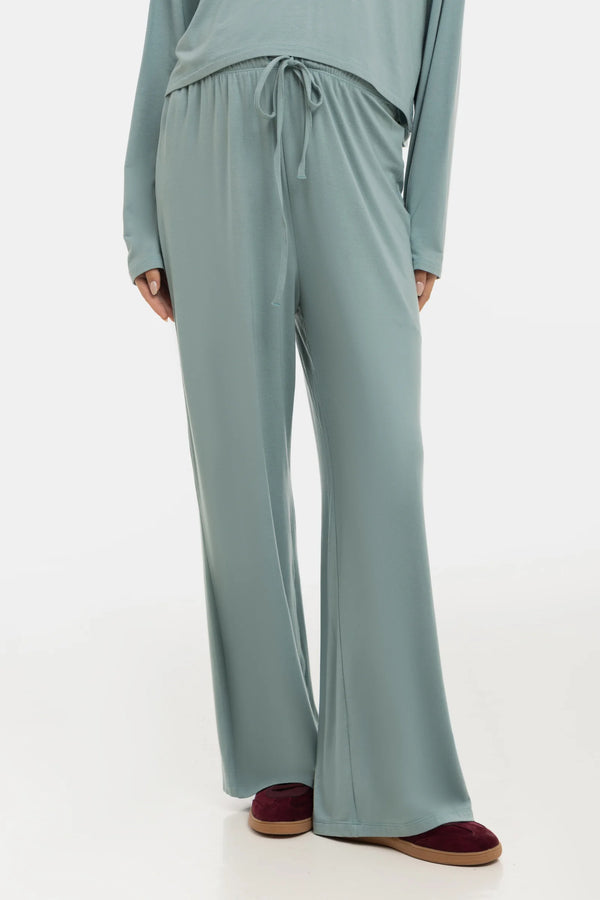 Uitlopende zwangerschapsbroek van Tencel™ modal - saliegroen