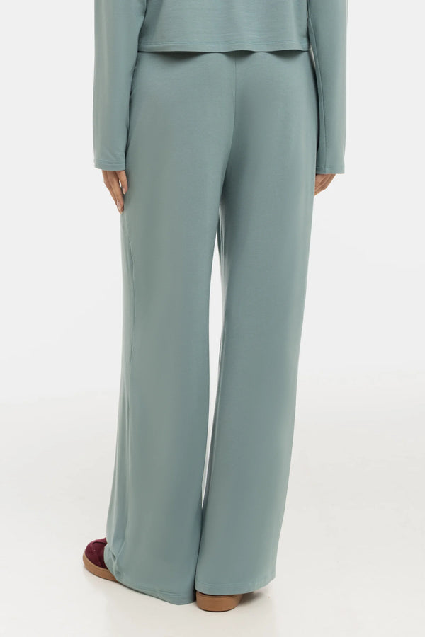 Uitlopende zwangerschapsbroek van Tencel™ modal - saliegroen
