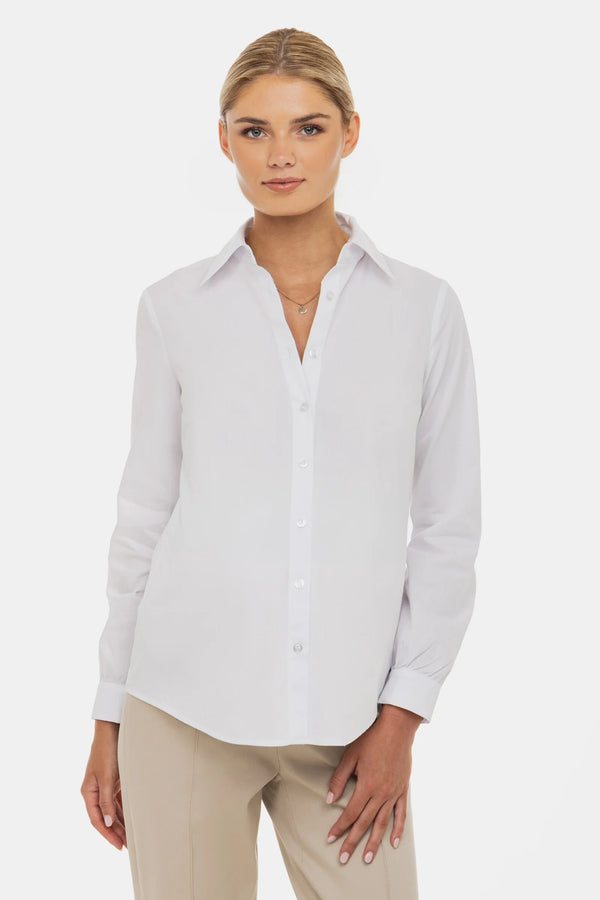 Essential katoenen zwangerschaps- en voedingsshirt – wit