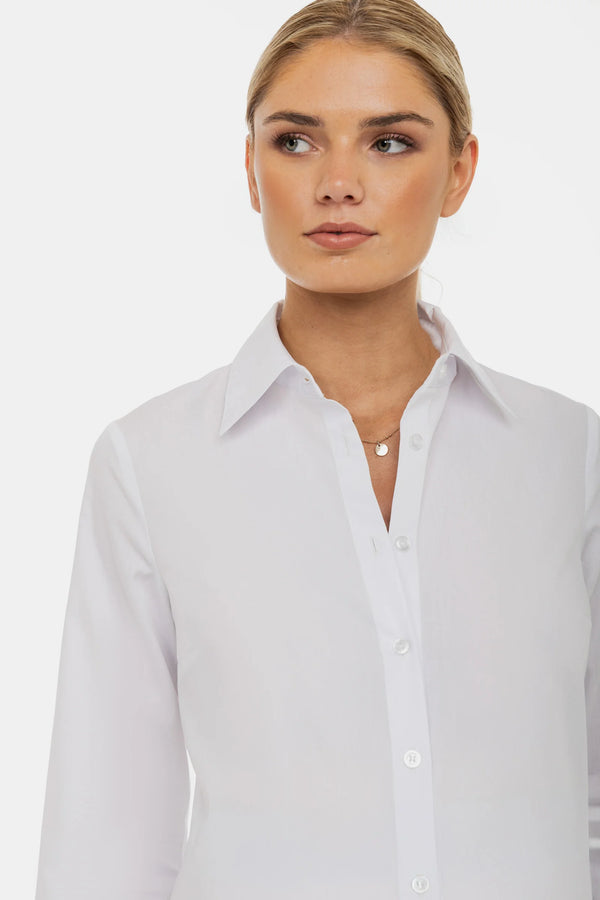 Essential katoenen zwangerschaps- en voedingsshirt – wit