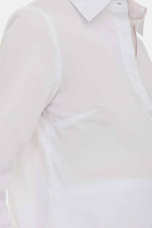 Essential katoenen zwangerschaps- en voedingsshirt – wit