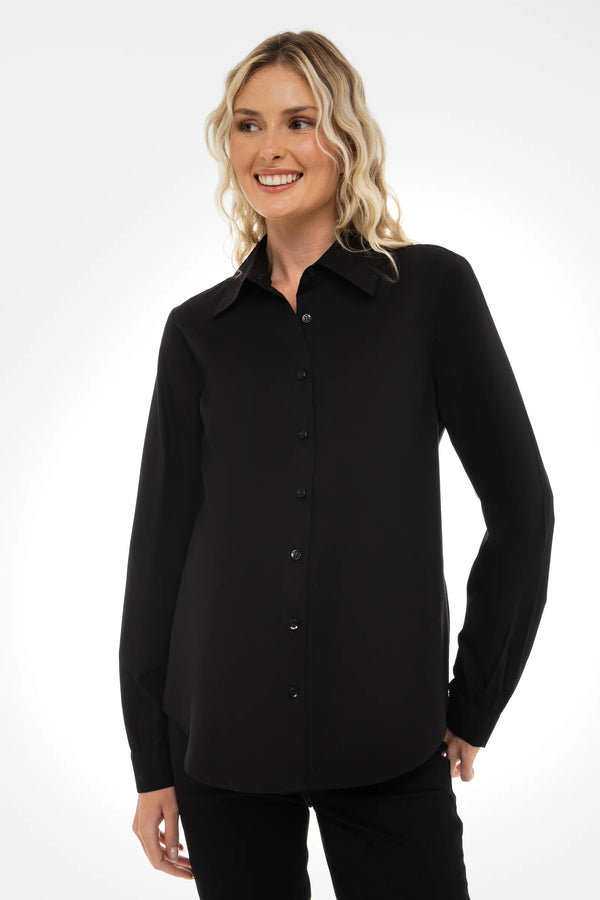 Essential katoenen zwangerschaps- en voedingsshirt – zwart