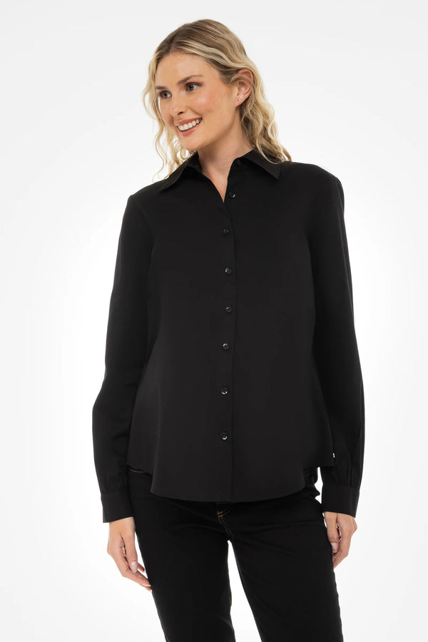 Essential katoenen zwangerschaps- en voedingsshirt – zwart