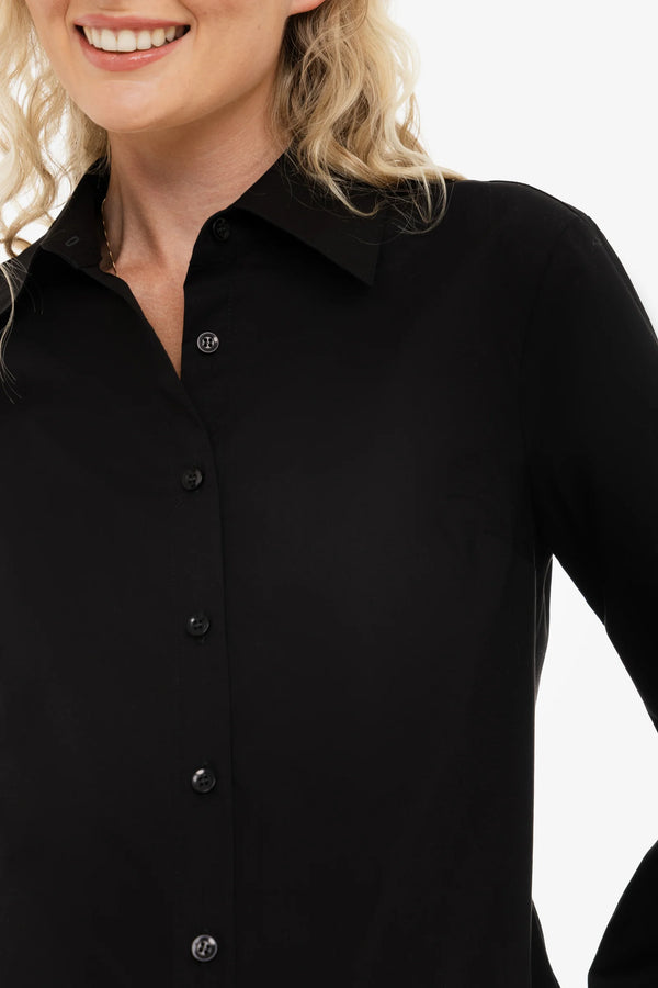 Essential katoenen zwangerschaps- en voedingsshirt – zwart