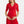 Zwangerschaps- en voedingsjurk met overslag en 3/4-mouwen - rood