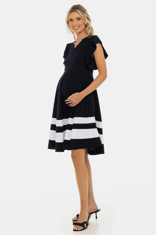 Luchtige zwangerschaps- en voedingsjurk met strepen
