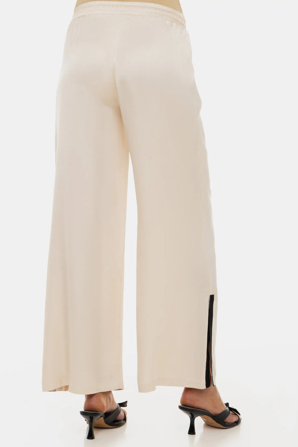 Satijnen zwangerschapsbroek met biezen