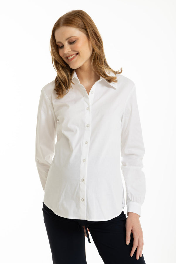 Essential katoenen zwangerschaps- en voedingsshirt – wit