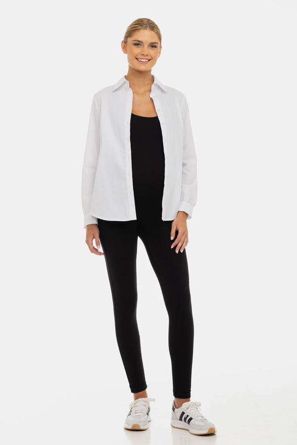 Essential katoenen zwangerschaps- en voedingsshirt – wit