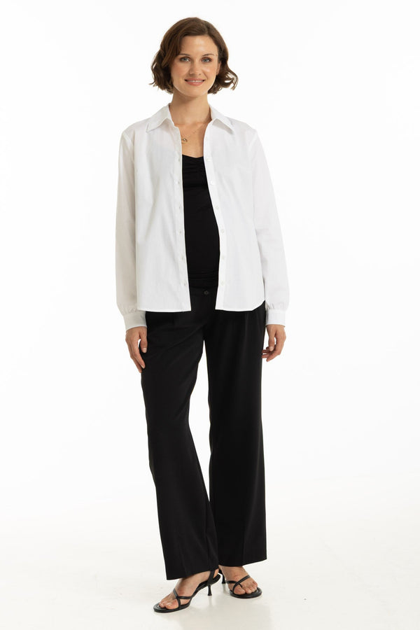 Essential katoenen zwangerschaps- en voedingsshirt – wit