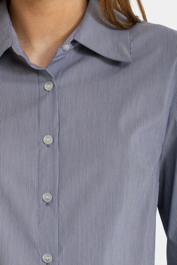 Gestreept katoenen zwangerschaps- en voedingsshirt