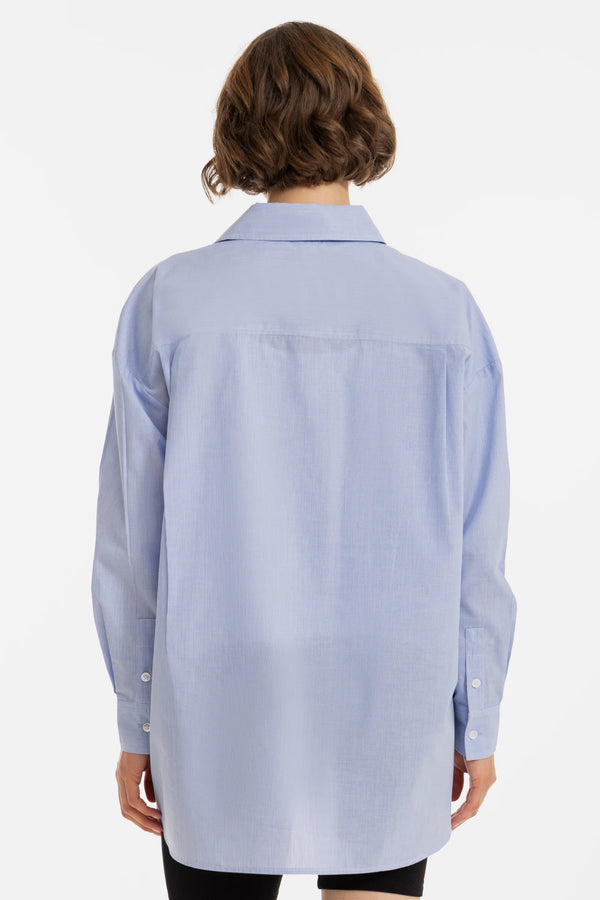 Oversized gestreept katoenen zwangerschaps- en voedingsshirt