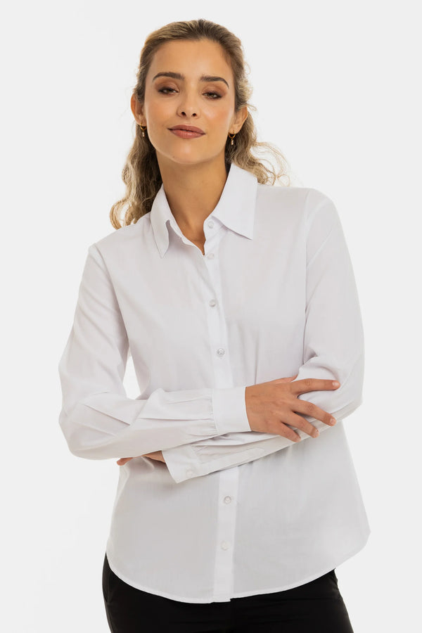 Essential katoenen zwangerschaps- en voedingsshirt – wit