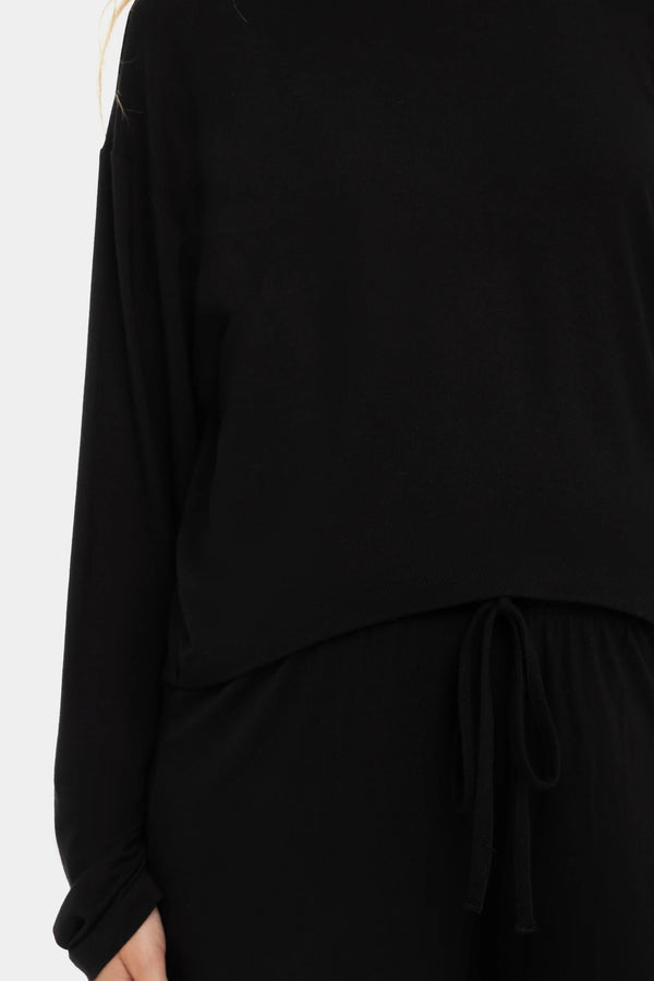 Cropped zwangerschapstop van zachte TENCEL™ modal – zwart