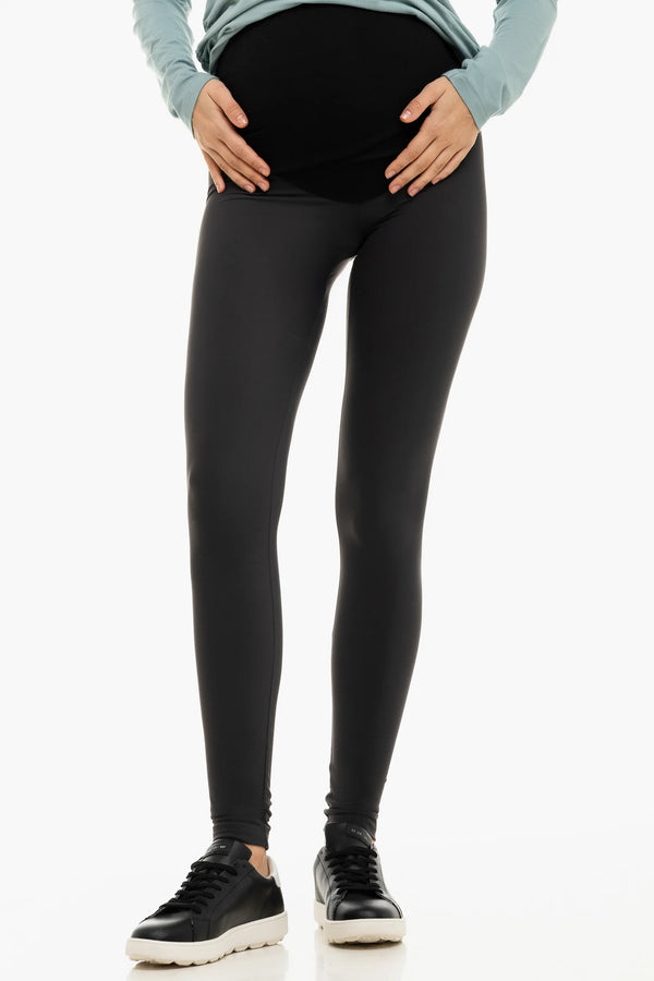 Zwangerschapslegging van jersey met geborstelde binnenzijde - grijs