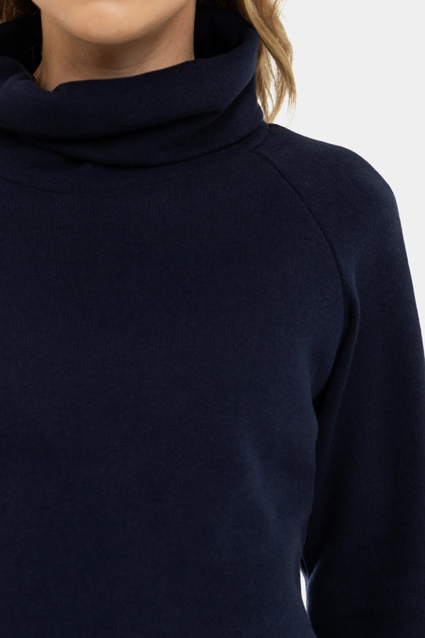 Donkerblauwe gebreide zwangerschaps- en voedingstrui