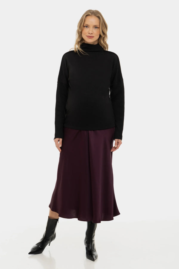 Satijnen zwangerschapsrok – burgundy