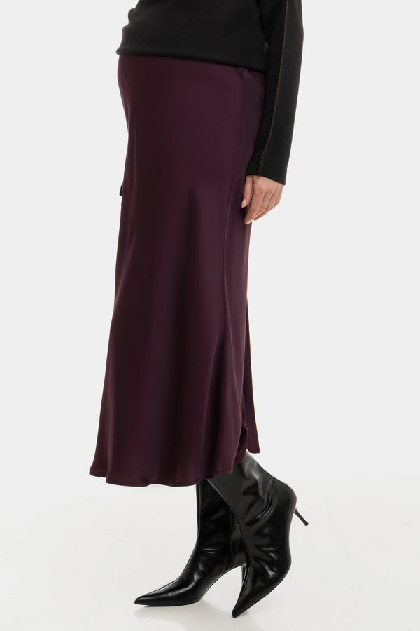 Satijnen zwangerschapsrok – burgundy