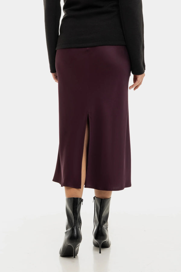 Satijnen zwangerschapsrok – burgundy