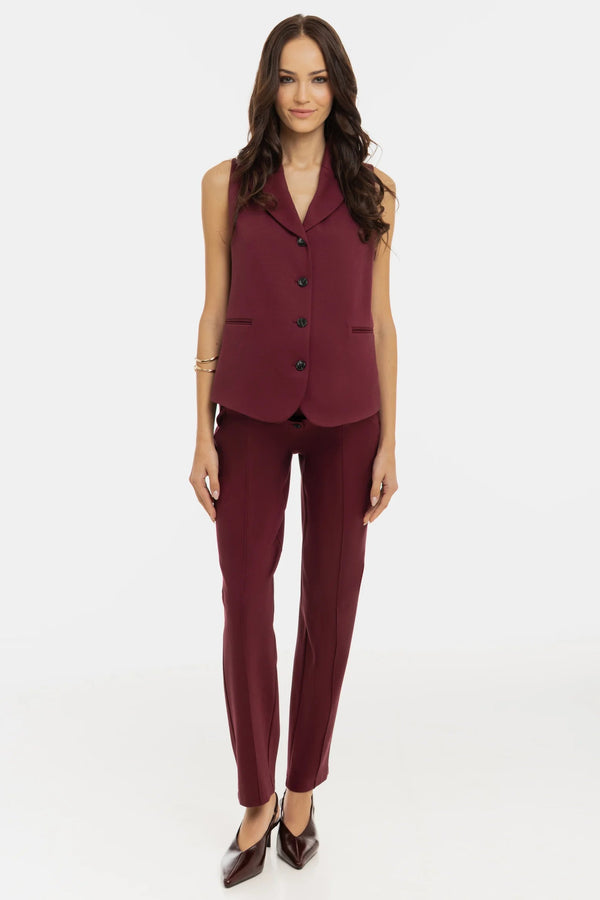 Signature Getailleerde Zwangerschapspantalon - bordeauxrood