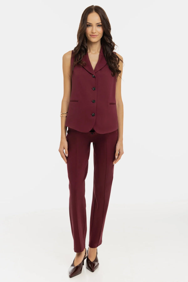 Signature Getailleerde Zwangerschapspantalon - bordeauxrood