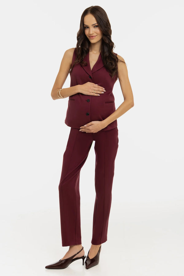 Signature Getailleerde Zwangerschapspantalon - bordeauxrood