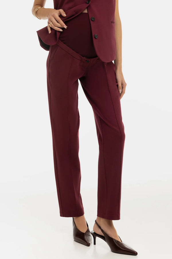 Signature Getailleerde Zwangerschapspantalon - bordeauxrood