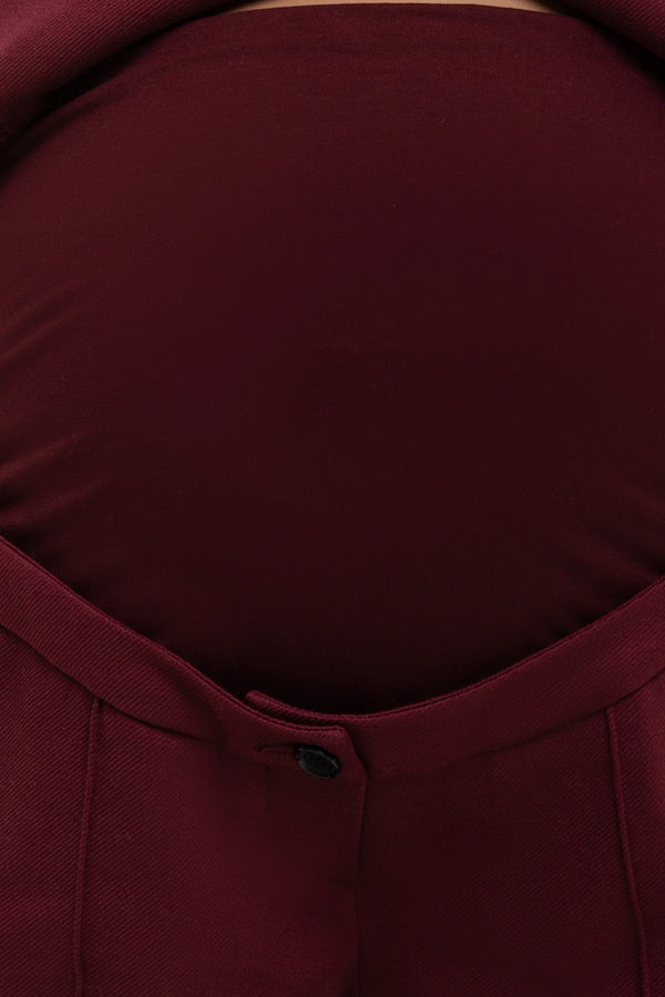 Signature Getailleerde Zwangerschapspantalon - bordeauxrood