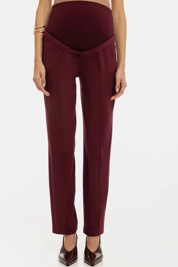 Signature Getailleerde Zwangerschapspantalon - bordeauxrood