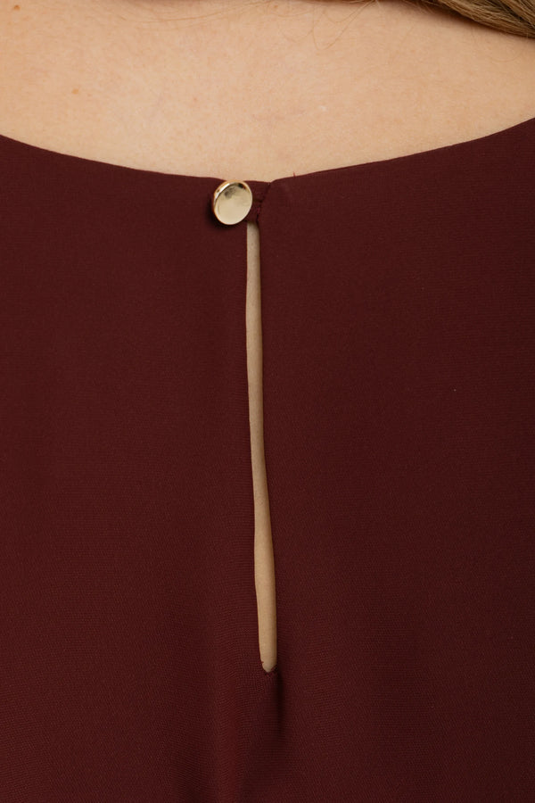 Feestelijke plissé zwangerschapsjurk - Diep bordeauxrood