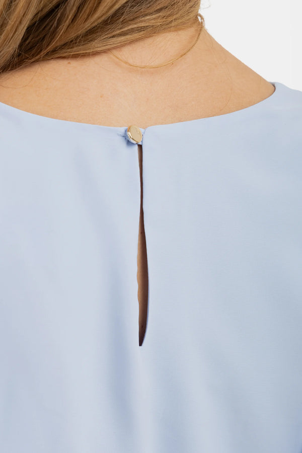 Feestelijke plissé zwangerschapsjurk - Hemelsblauw