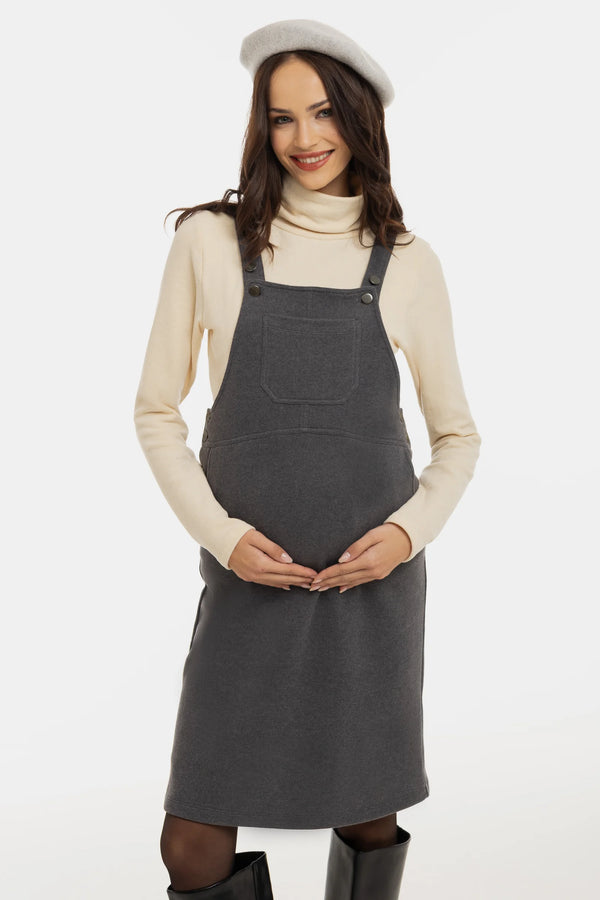 Fijngebreide katoenen Zwangerschaps- en voedingstrui - ecru