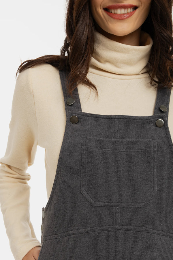 Gebreide zwangerschaps- en voedingstuinjurk - donkergrijs