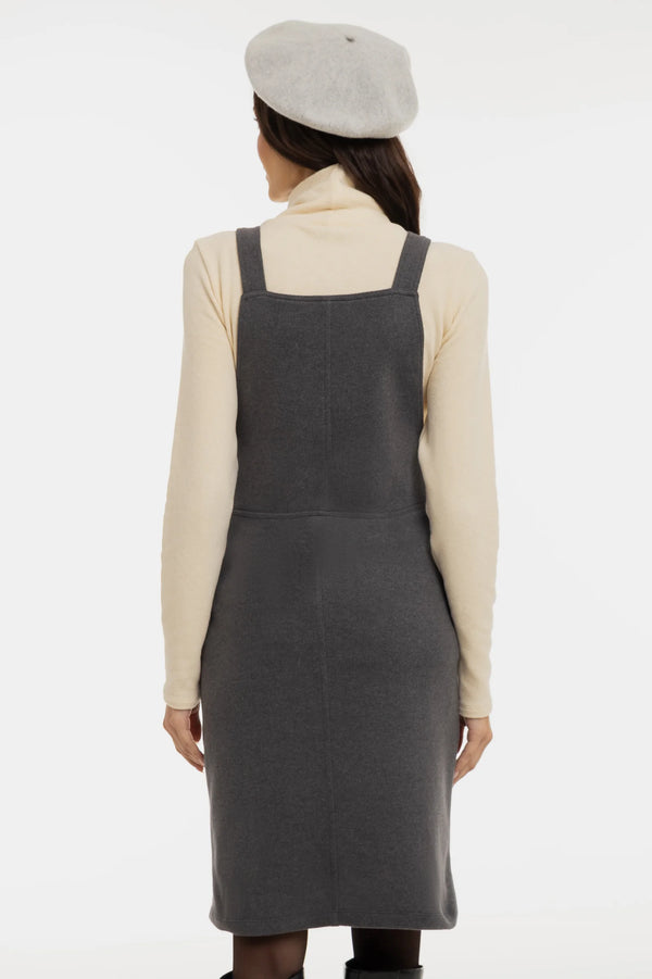 Gebreide zwangerschaps- en voedingstuinjurk - donkergrijs