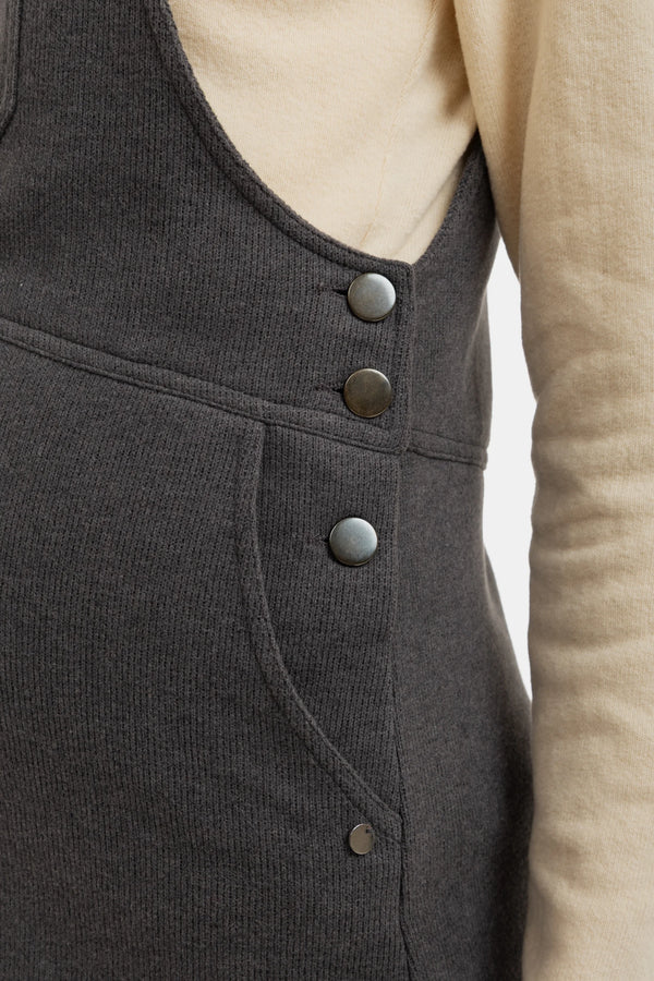 Gebreide zwangerschaps- en voedingstuinjurk - donkergrijs