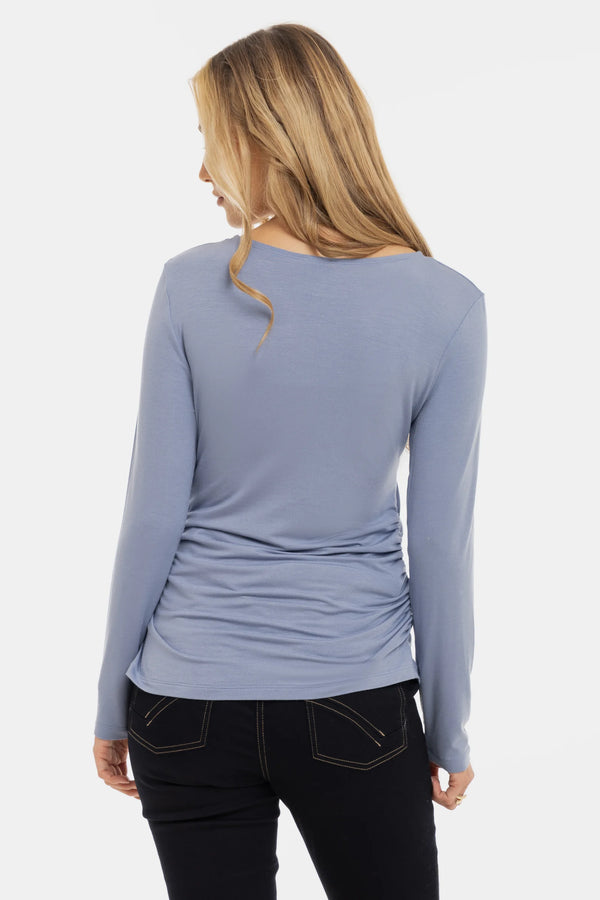 Zwangerschapsblouse met gerimpelde zijkanten - van modal – Lavender