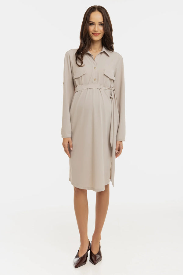 Zwangerschaps- en borstvoedingsblousejurk - sand