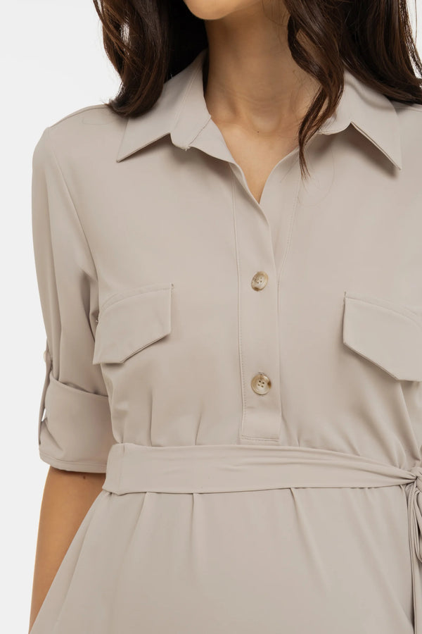 Zwangerschaps- en borstvoedingsblousejurk - sand