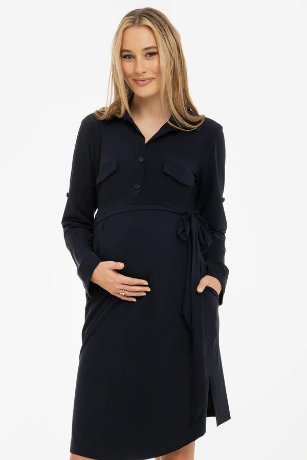 Zwangerschaps- en borstvoedingsblousejurk - navy