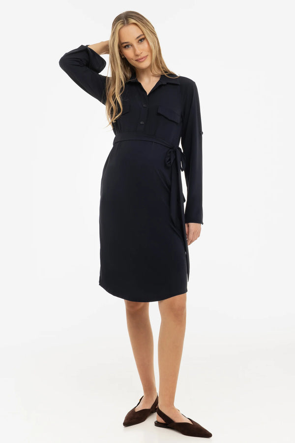 Zwangerschaps- en borstvoedingsblousejurk - navy
