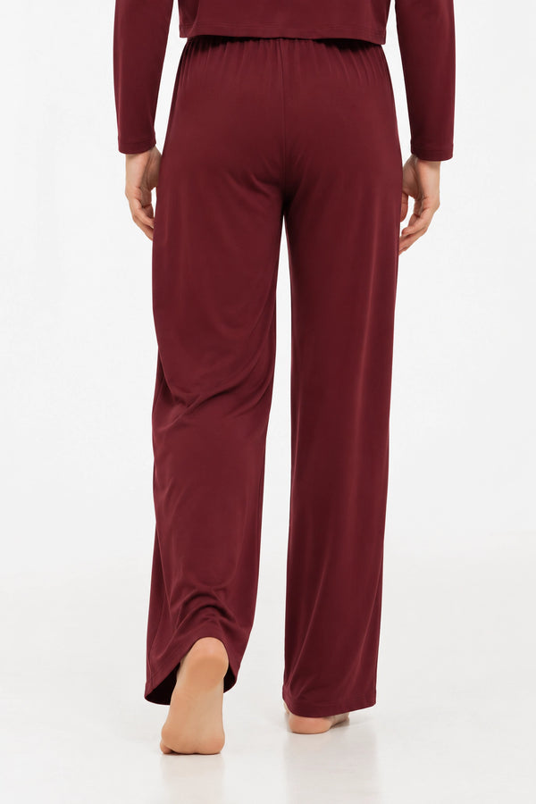 Bordeaux flared zwangerschapsbroek met verstelbare taille