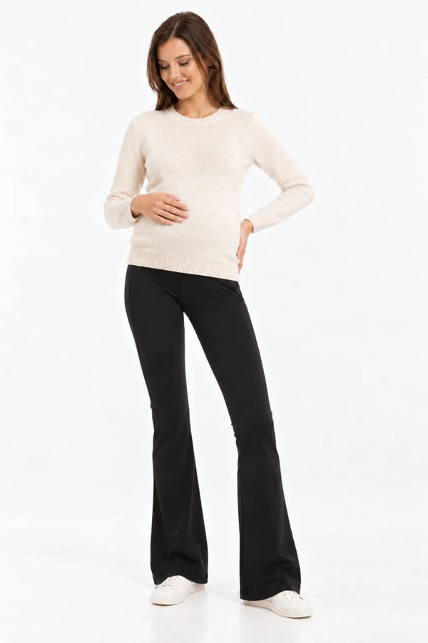 Flared zwangerschapslegging met hoge taille - zwart
